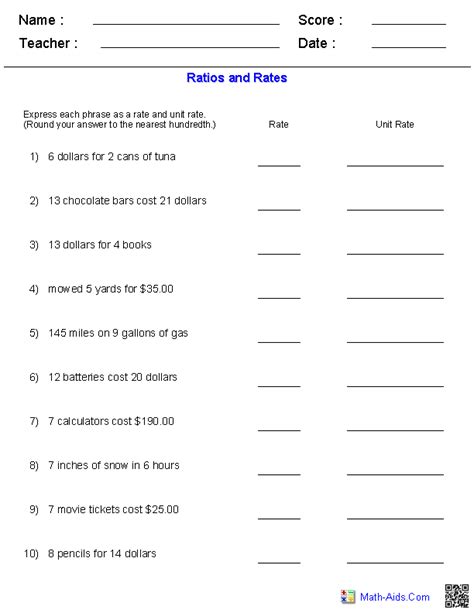 finding unit rate worksheet 7th grade